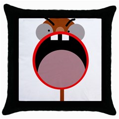 Funny Face Throw Pillow Case (black)