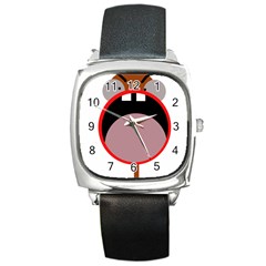 Funny Face Square Metal Watch