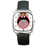 Funny face Square Metal Watch Front