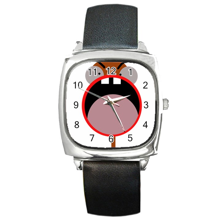 Funny face Square Metal Watch