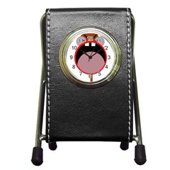 Funny Face Pen Holder Desk Clocks by Valentinaart