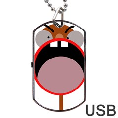 Funny Face Dog Tag Usb Flash (two Sides) 