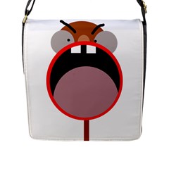 Funny Face Flap Messenger Bag (l) 