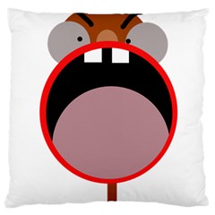 Funny Face Large Flano Cushion Case (one Side)