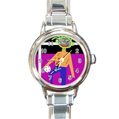 Goalkeeper Round Italian Charm Watch