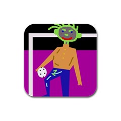 Goalkeeper Rubber Square Coaster (4 Pack) 