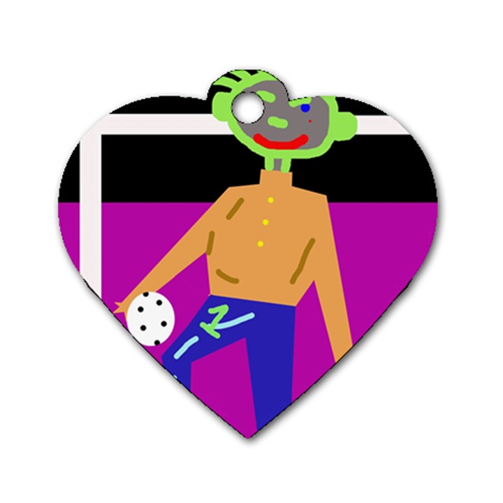 Goalkeeper Dog Tag Heart (Two Sides)