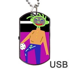 Goalkeeper Dog Tag Usb Flash (one Side)