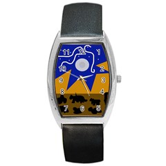 Decorative Abstraction Barrel Style Metal Watch