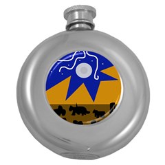 Decorative Abstraction Round Hip Flask (5 Oz)