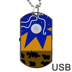 Decorative Abstraction Dog Tag Usb Flash (two Sides) 