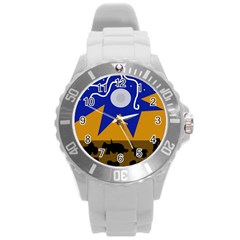 Decorative Abstraction Round Plastic Sport Watch (l)