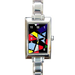 Colorful Geomeric Desing Rectangle Italian Charm Watch