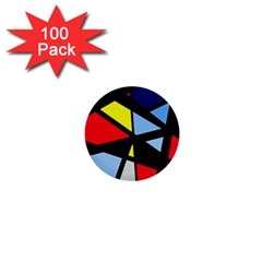 Colorful Geomeric Desing 1  Mini Buttons (100 Pack) 