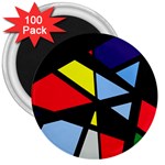 Colorful geomeric desing 3  Magnets (100 pack) Front