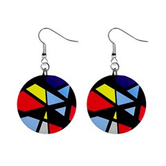 Colorful Geomeric Desing Mini Button Earrings by Valentinaart