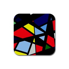 Colorful Geomeric Desing Rubber Square Coaster (4 Pack) 