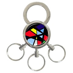 Colorful Geomeric Desing 3-ring Key Chains