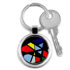 Colorful Geomeric Desing Key Chains (round)  by Valentinaart