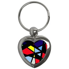 Colorful Geomeric Desing Key Chains (heart) 