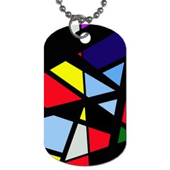 Colorful Geomeric Desing Dog Tag (one Side) by Valentinaart