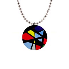 Colorful Geomeric Desing Button Necklaces