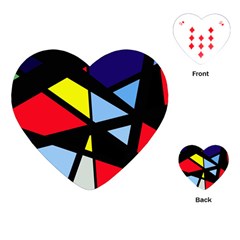 Colorful Geomeric Desing Playing Cards (heart)  by Valentinaart