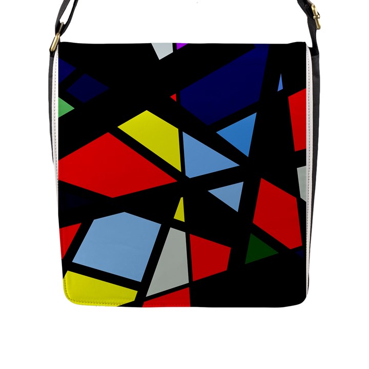 Colorful geomeric desing Flap Messenger Bag (L) 