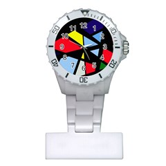 Colorful Geomeric Desing Plastic Nurses Watch