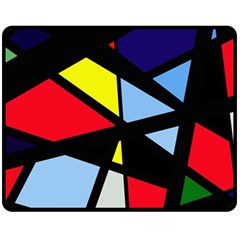 Colorful Geomeric Desing Double Sided Fleece Blanket (medium) 