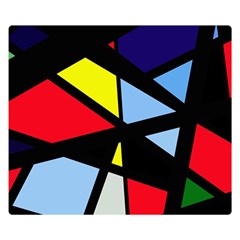 Colorful Geomeric Desing Double Sided Flano Blanket (small) 