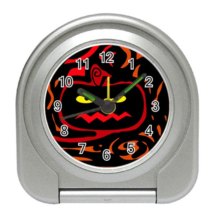 Halloween pumpkin Travel Alarm Clocks