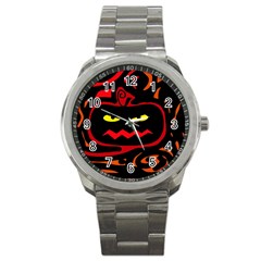 Halloween Pumpkin Sport Metal Watch