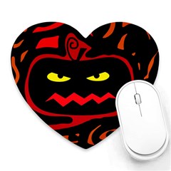 Halloween Pumpkin Heart Mousepads