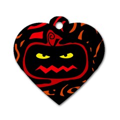 Halloween Pumpkin Dog Tag Heart (one Side)