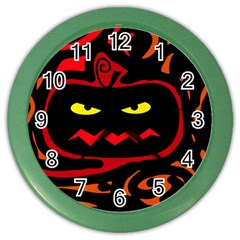 Halloween Pumpkin Color Wall Clocks