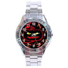 Halloween Pumpkin Stainless Steel Analogue Watch