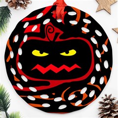 Halloween Pumpkin Ornament (round Filigree) 