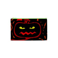 Halloween Pumpkin Cosmetic Bag (xs) by Valentinaart