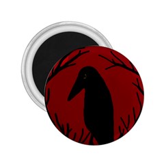 Halloween Raven - Red 2 25  Magnets