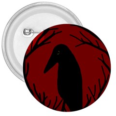 Halloween Raven - Red 3  Buttons