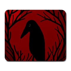 Halloween Raven - Red Large Mousepads by Valentinaart