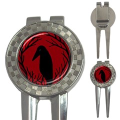 Halloween Raven - Red 3-in-1 Golf Divots