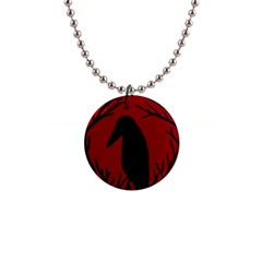 Halloween Raven - Red Button Necklaces by Valentinaart