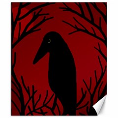 Halloween Raven - Red Canvas 8  X 10  by Valentinaart