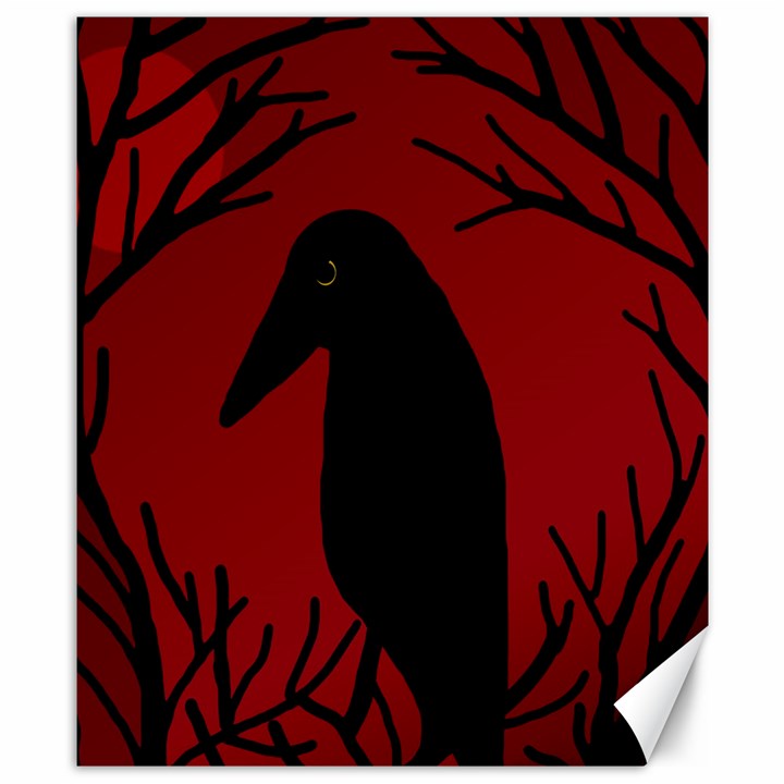 Halloween raven - red Canvas 8  x 10 