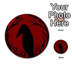 Halloween Raven - Red Multi-purpose Cards (round)  by Valentinaart