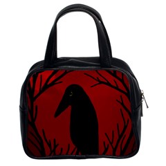 Halloween Raven - Red Classic Handbags (2 Sides)