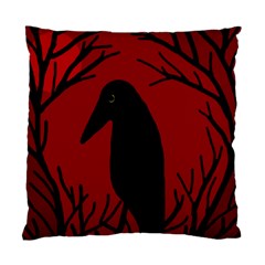 Halloween Raven - Red Standard Cushion Case (two Sides)