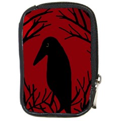 Halloween Raven - Red Compact Camera Cases by Valentinaart